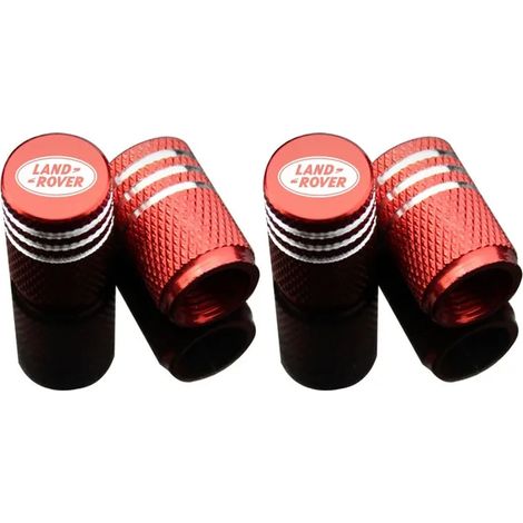 (Rouge) 4 bouchons de valve de pneu de voiture, 6 couleurs, compatibles avec Range Rover Sport, Velar, SV, Evoque, Discovery, ABS, décoration de style automobile (1/5)