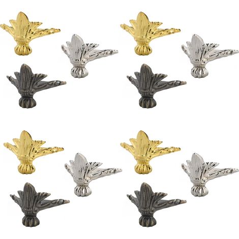 12 Pièces Protecteur en Métal, Coin Meubles Anciens, Protecteur D'angle, Angle de Protection en Métal, pour Boîtes, Boîtes, étagères de Meubles, Tables(3 Couleurs) (1/5)
