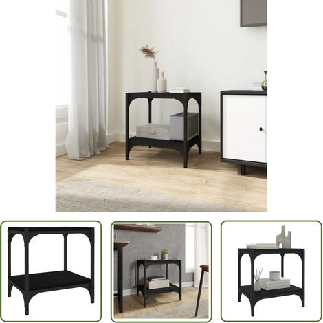 Meuble TV, Étagère TV, Meuble de Salon, Moderne Noir 40x33x41 cm Bois d'ingénierie et acier OIB3298E (1/5)