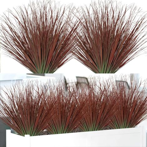 Plantes Artificielles d'Extérieur 20PCS Arbustes Verts Artificiels Plante d'herbe de Blé Artificielle Tiges de Verdure Artificielle pour Jardinière Décoration de Jardin (20, Rouge) (1/5)