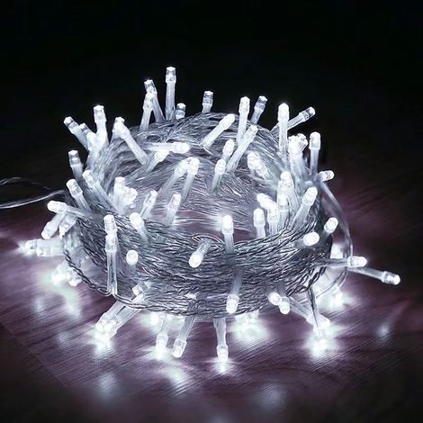 Guirlande Lumineuse - 10 M - 100 LED - Fil Clair - 8 Modes - Usage Intérieur Et Extérieur - Alimentation Secteur (1/5)