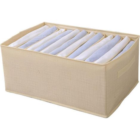 Scatola box pieghevole per pantaloni maglioni jeans 12 scomparti contenitore organizer salvaspazio per armadi 44x20x30 cm (1/5)