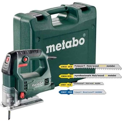 Metabo – Scie sauteuse 450W pour bois dur – Profondeur de coupe 65mm – Vitesse 600-3000 tr/min – 20 lames incluses – 690920000 (1/10)