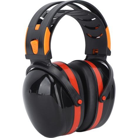 Casque anti-bruit pliable léger, protection auditive sécurité, serre-tête antibruit pour jardin tir tonte, noir rouge (1/5)