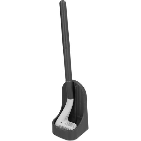 Golf-Toilettenbürste ohne tote Winkel, langer abnehmbarer Griff, auslaufsicherer Boden, schwarze Reinigungsbürste (1/5)