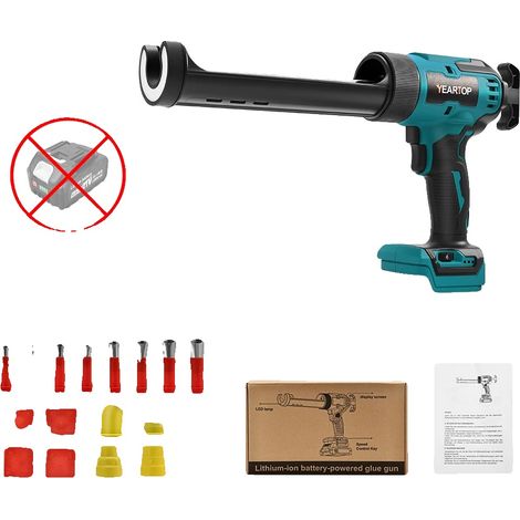 Pistolet à colle électrique sans fil, 6 réglages de vitesse, design léger, AUCUNE BATTERIE (1/2)