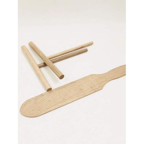 Répartiteur À Crêpes - 14 Cm - Spatule À Crêpes - 28 Cm - En Bois De Hêtre - Fabriqué Dans Le Jura - Kit Complet ×2 Pièces (1/5)