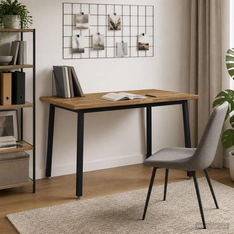 vidaXL 120 x 70 x 75 cm Madera de Acacia Sólida Blanco y Negro (1/5)