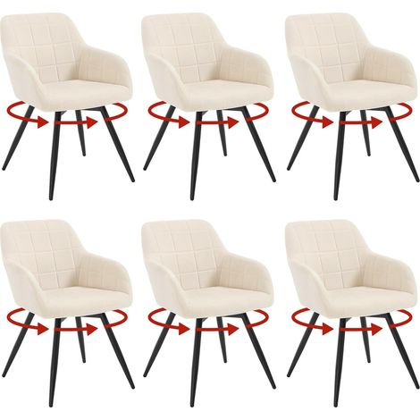 WOLTU - Sillón giratorio tapizado moderno (6 unidades), color beige (1/5)