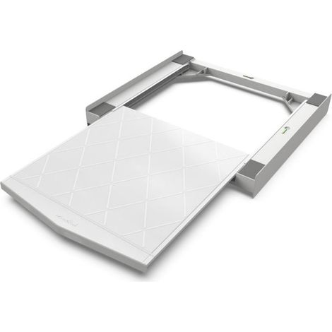 Meliconi Torre Quick kit di sovrapposizione universale, lavatrice e asciugatrice, ripiano estraibile, cinghia sicurezza, made in Italy, bianco