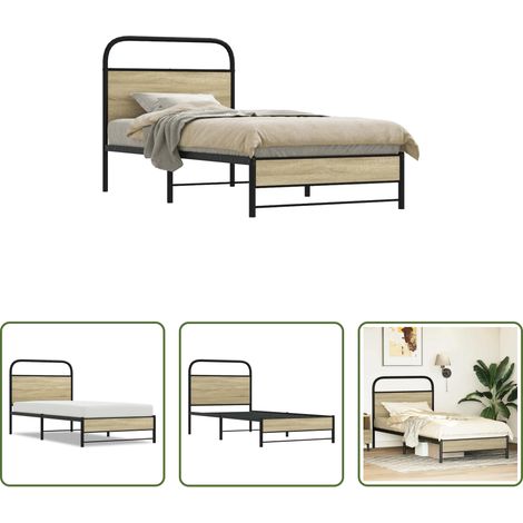Cadre de lit - Cadre de lit sans matelas 75x190cm chêne sonoma bois ingénierie (1/5)