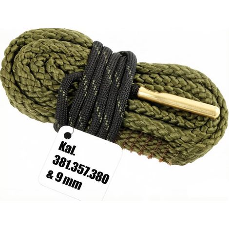 Cordón de limpieza de 9 mm para pistolas de calibre .38, .357, .380 y 9 mm y kit de limpieza de armas (1 unidad)