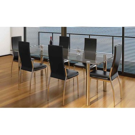 Maison Exclusive - Sedie da Pranzo 6 pz Nere in Similpelle (1/5)