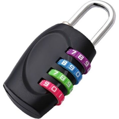 5pcs Cadenas à combinaison à 4 chiffres pour l'école, employé, salle de sport et casier, clôture, boîte à outils, étui, rangement (multicolore) (1/5)