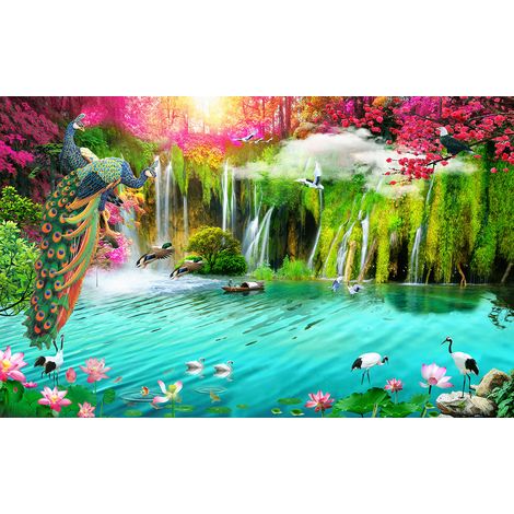 Papier peint panoramique - Cascades - 130 cm x 81 cm (1/2)