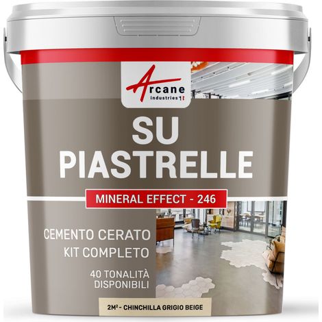 Microcemento su piastrelle - 2 m² (in 2 strati) Cincillà Grigio Beige - ARCANE INDUSTRIES