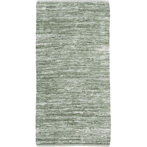 SKIN - Tapis en cuir tressé vert clair 60x120 (1/4)