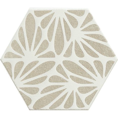 Aelle - Carrelage sol / mur hexagonal effet ciment 25x21,6 cm TERRACRETA Cesello Argilla - Vendu par boîte de 1,18 m²