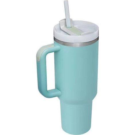 Gobelet isotherme en acier inoxydable de qualité supérieure de 40 oz - avec poignée, paille et couvercle (1/4)