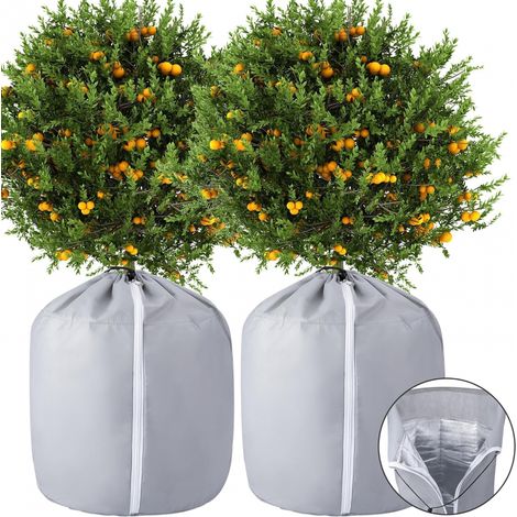 Protege Pot Exterieur Protection de Fleur Hiver Housse Hivernage Plante en Réutilisable Grise 70x65cm 2 pièces (1/5)