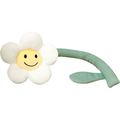 Porte-rideau Souple Mignon Tournesol en Peluche Décoratif pour Chambre Enfant Bureau Maison Longueur 95cm Blanc (1/5)