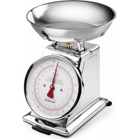 Bilancia da cucina in acciaio inox 5 kg, incluso contenitore di pesatura in acciaio inox, Misure 10 x 21 x 10 cm
