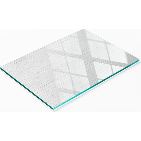 Tabla de cortar y servir decorativa de vidrio con diseño de pared de ladrillo, 80x52 cm. (1/5)
