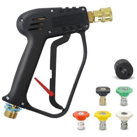 Pistolet Haute Pression 4000 PSI, de Nettoyage avec 5 Buses M22-14mm et Connecteur Rapide pour Karcher, Voiture, Maison, Jardin - For karcher (1/5)
