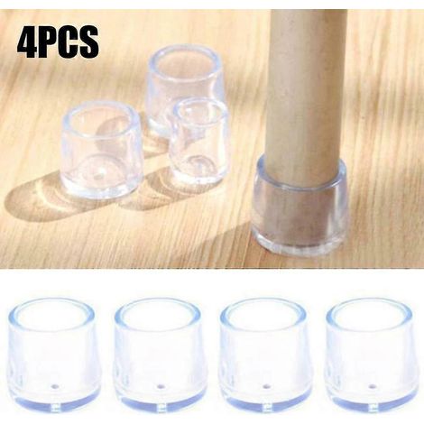 Protections transparentes pour pieds de table et de chaise, patins en silicone pour protection de sol, lot de 4 pièces (1/5)