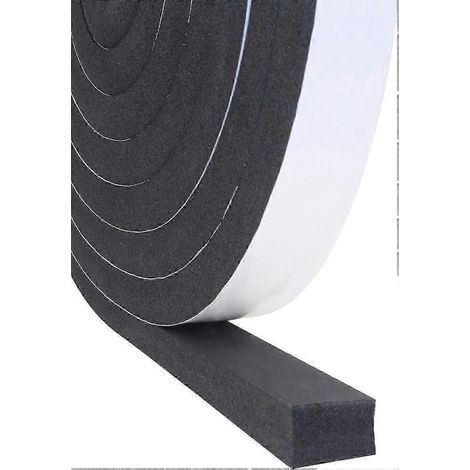 Joint d'isolation pour portes et fenêtres, joint adhésif en mousse de caoutchouc, 25 mm de large x 20 mm d'épaisseur x 5 m de long, noir (1/5)