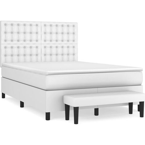 Maison Exclusive - Boxspringbett mit Matratze Weiß 140x200 cm Kun (1/5)