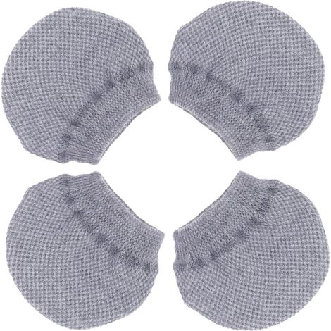 Lot de 4 embouts de protection silencieux pour pieds de chaises et de tables, en maille tricotée grise, polyvalents, anti-rayures et insonorisants, adaptés aux meubles.