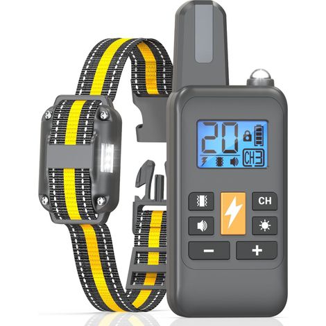 Collier de dressage pour chien Télécommande 800M Étanche IP67 Choc électrique et vibration 3 modes Lumière clignotante (1/5)