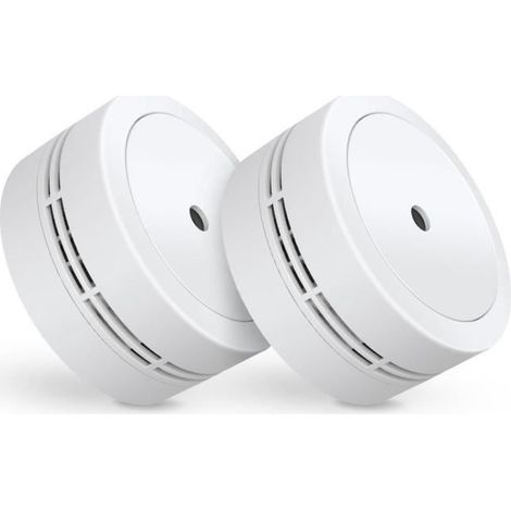 Détecteur de fumée compact ELRO FS7810 - Batterie 10 ans - Norme européenne EN14604 - 2 pièces Blanc
