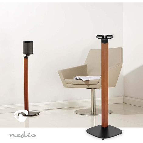 Nedis lautsprecherhalter kompatibel mit sonos one sl sonos one sonos play1 stander 10 kg fest holz metall braun schwarz