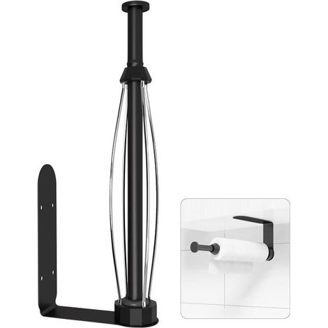 Este soporte de pañuelos de papel negro para montaje en pared, con su diseño autoadhesivo a prueba de golpes, es una opción ideal para la cocina. (1/4)