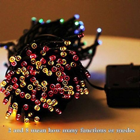 Guirlande lumineuse LED décorative et écologique pour extérieur, étanche, avec lampes solaires, idéale pour les fêtes et le jardin (Taille, couleur : 7 m - 50 LED E) (1/5)