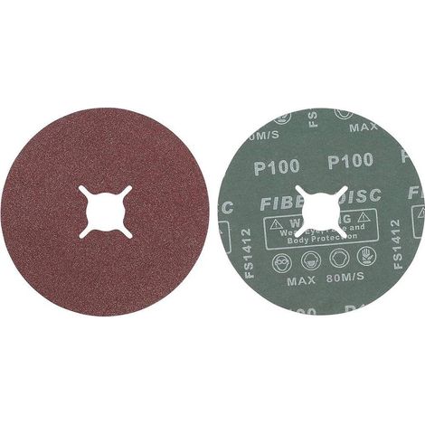 Jeu de Disques Abrasifs à Fibres 10 pcs - Grain 100, Oxyde d Aluminium - Ponçage Efficace et Durable - D-Work