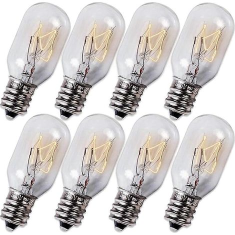 Packung mit 8 E12 T20 Glühbirnen für Salzlampen, 120 V, 15 W, warmweiß 2700 K, E12 Kerzenfassung, kompatibel mit Himalaya-Salzlampen und -Körben. (1/5)