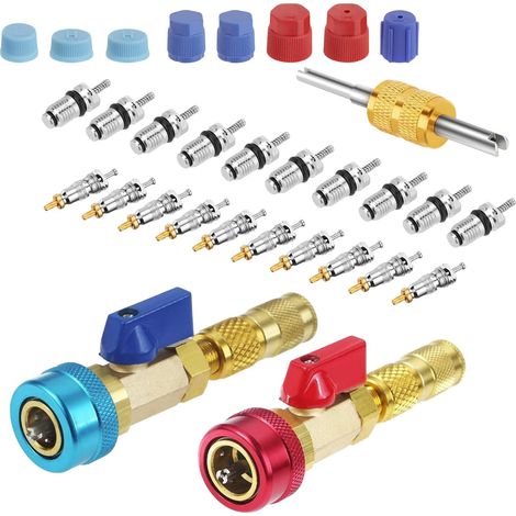 Outil de retrait de noyau de valve CVC, kit d'installation rapide R134A, outil de réparation ergonomique, système de refroidissement, accessoire de rechange pour chasse et entretien de la (1/5)
