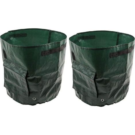 CSPARKV 2 Pack Sac de Culture pour Pommes de Terre /10 Gallons - Sac pour Plantes PE pour Pommes de Terre, Carottes et Tomates,35cm x 50cm (1/5)