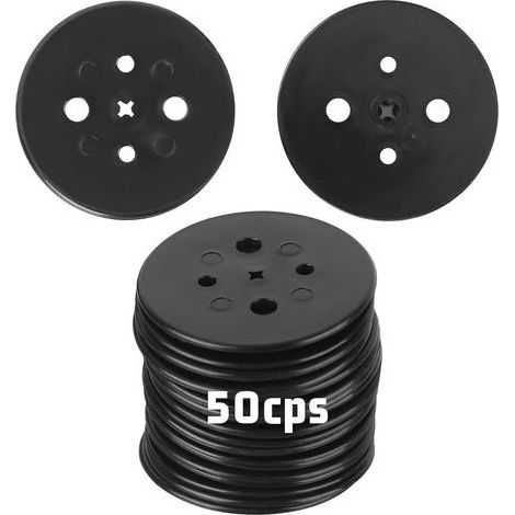50 Rondelles Noires en Plastique pour Fixer des Feuilles De Paillage Agrafes De Jardin Jardin Ancrage Au Sol Bâches Filets Pelouses Synthétiques Joints d'ancrage Au Sol en Plastique (1/5)