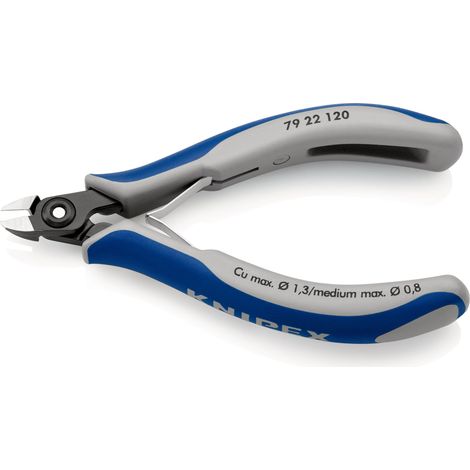 KNIPEX 79 22 120 Tronchese laterale di precisione per elettronica con manici multicomponente brunita 120 mm (1/2)