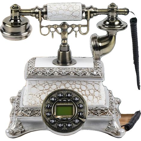 Téléphone à cadran de bureau, matériau en résine, design filaire, 242716,5 cm, montage sur table, assemblage requis (1/5)