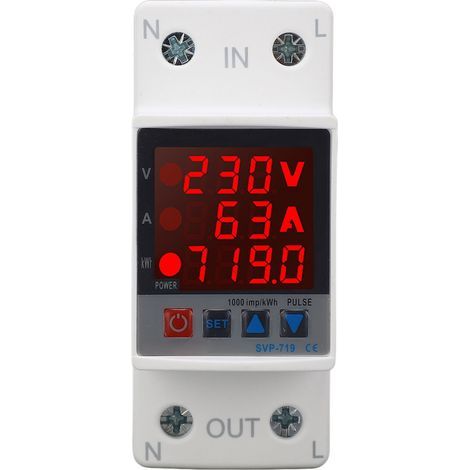 Protecteur de surtension et de sous-tension, dispositif de protection Intelligent réglable à réinitialisation automatique, AC220V 63A (1/5)