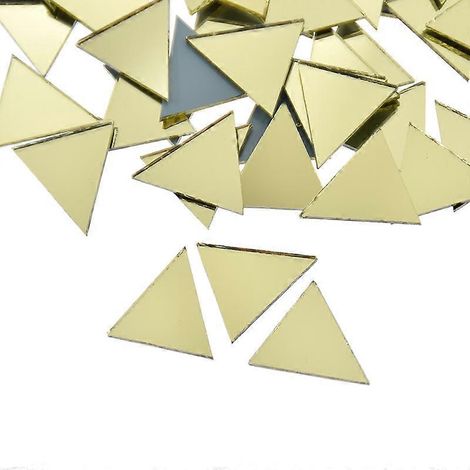 Lot de 50 mini carreaux de mosaïque en verre miroir triangulaires pour bricolage et décoration intérieure (1/2)