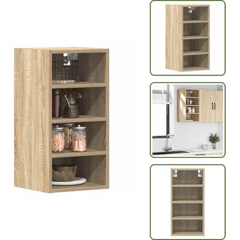 Armoire suspendue chêne sonoma 30x29,5x60 cm bois d'ingénierie - Armoire Suspendue - Armoires Suspendues - Armoire De Cuisine - Armoire De Rangement (1/5)