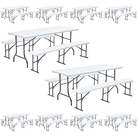Lot de 10 tables et bancs pliants 180 cm (1/5)