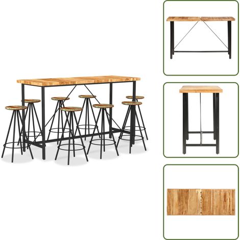 Altholz - vidaXL 9-tlg. Bar-Set Massivholz Akazie und Altholz - Massivholz (1/5)