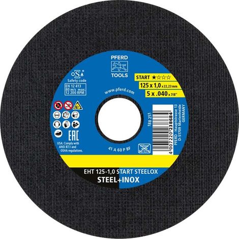 [GEBRAUCHT] B-Ware PFERD Trennscheibe START-Linie EHT 125mm 50 Stück für Stahl Edelstahl 1mm gerade (1/2)